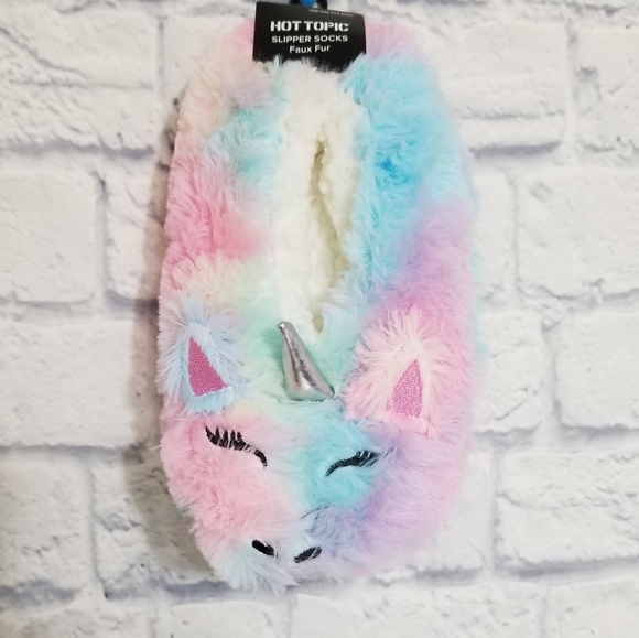 Unicorn Tie Dye Fuzzy Cozy Slipper Socks New - Picture 12 of 16